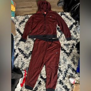 Nike sweatsuit Zip Up Hoodie & Sweatpants Joggers x2 Worn Twice XXL Maroon